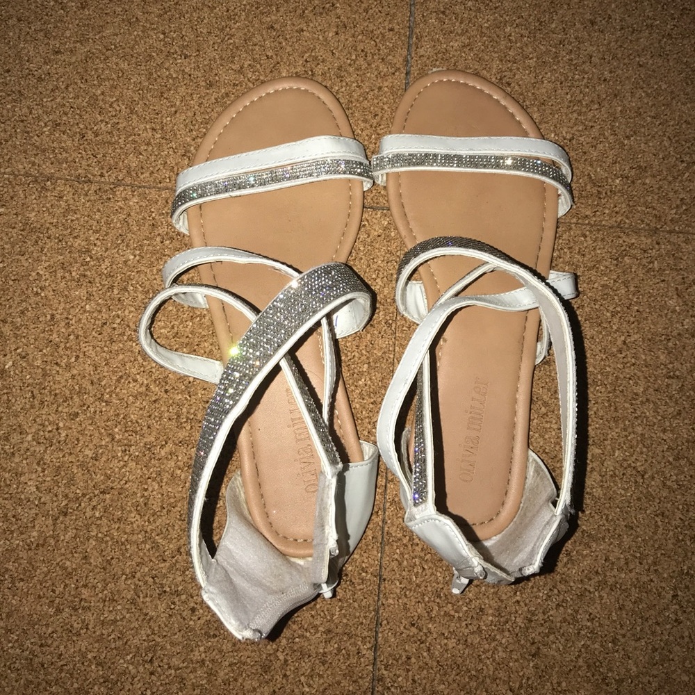 Sparkly white sandals